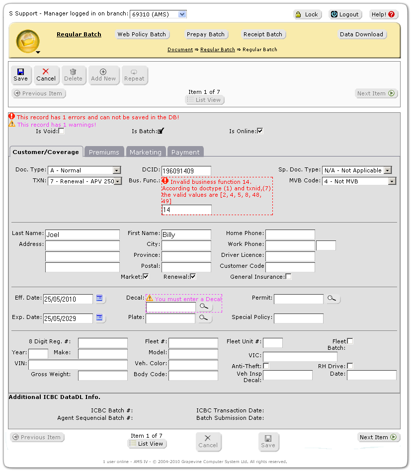 A Look at Live Error Validation for an Online Document.